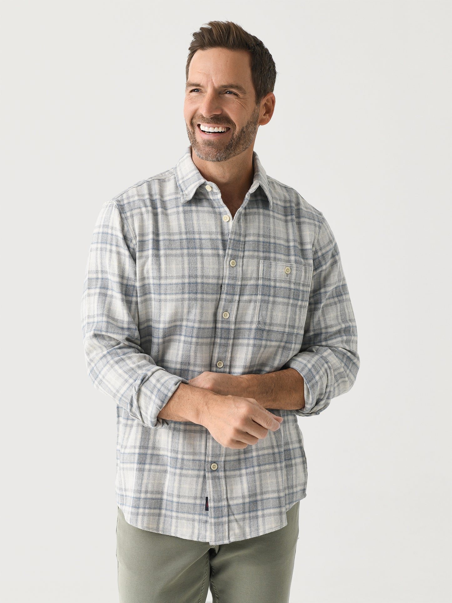 Faherty Brand Men's Super Brushed Flannel - Saint Bernard