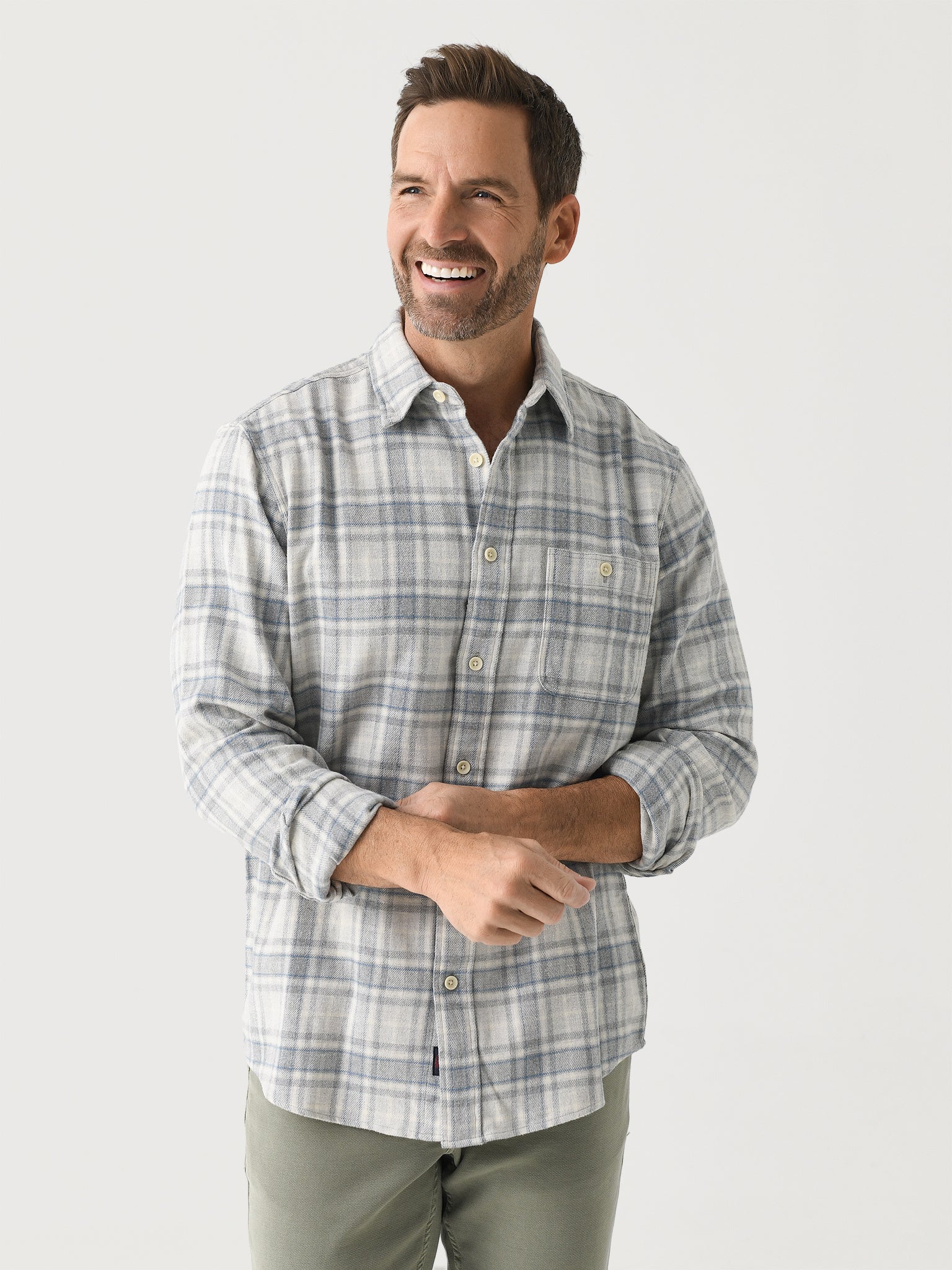 Faherty Brand Men's Super Brushed Flannel - Saint Bernard