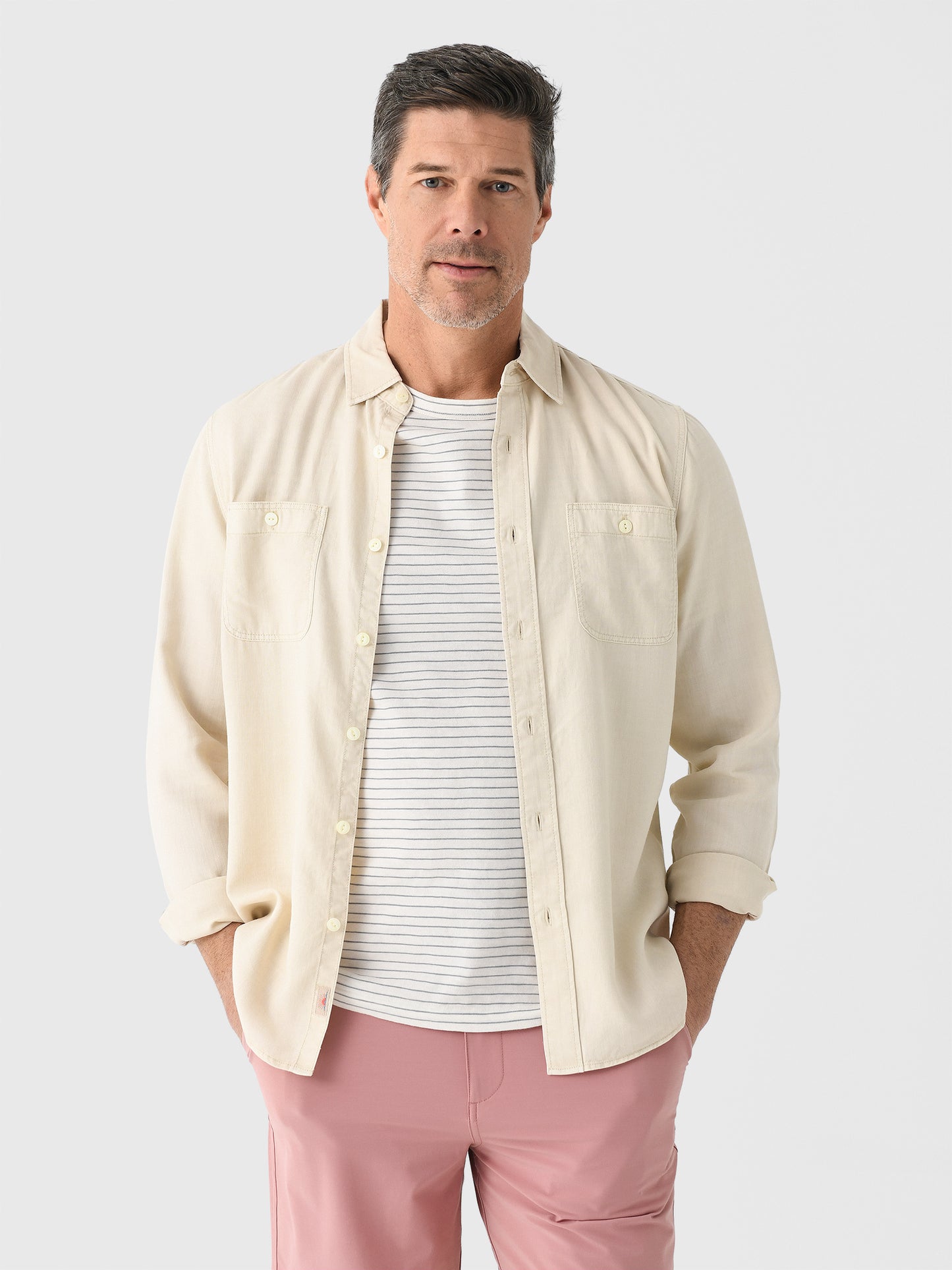 Faherty Brand Men's Tried + True Chambray Workshirt - Saint Bernard