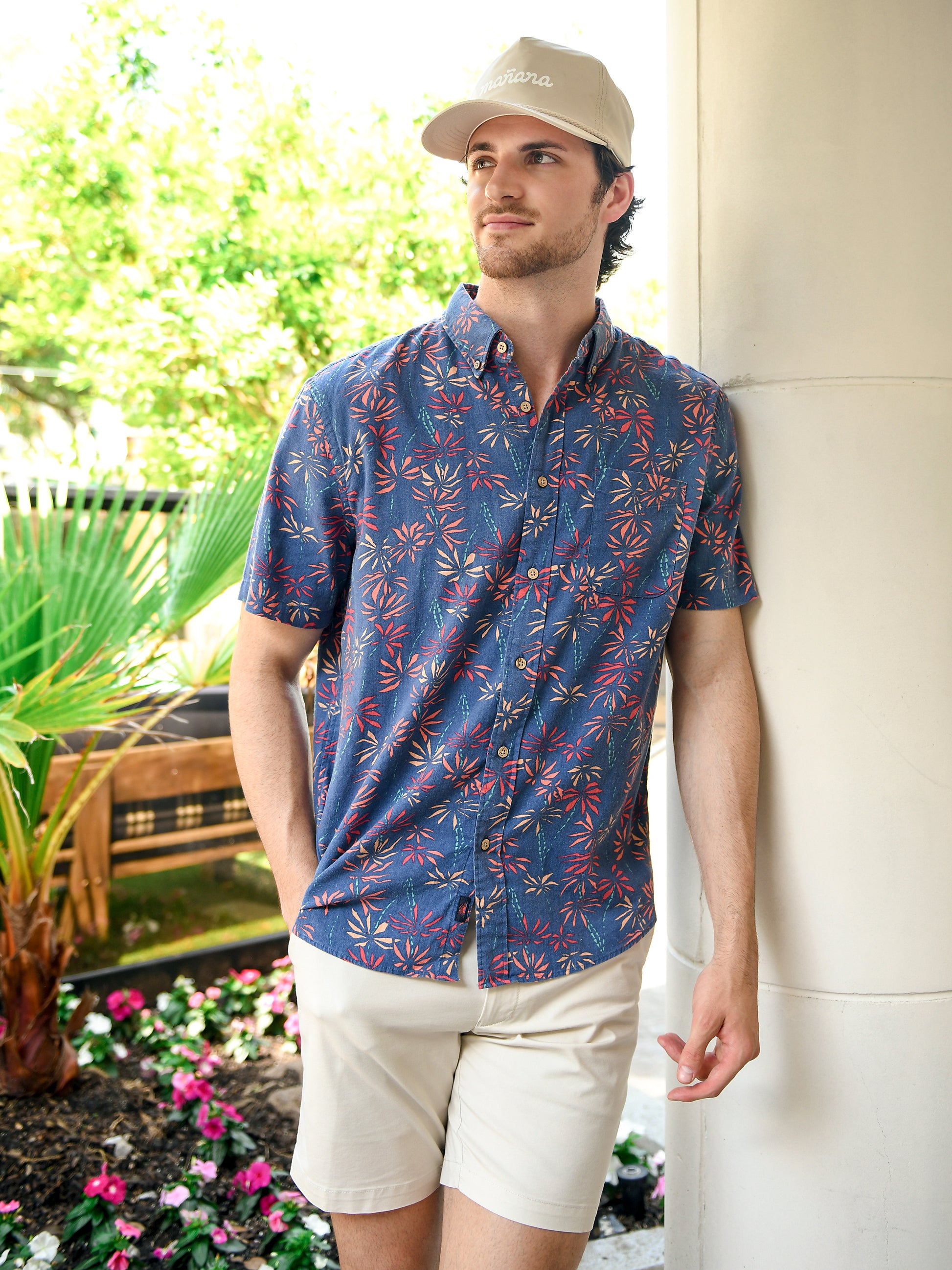 Faherty Brand Men's Short Sleeve Breeze Shirt - Saint Bernard
