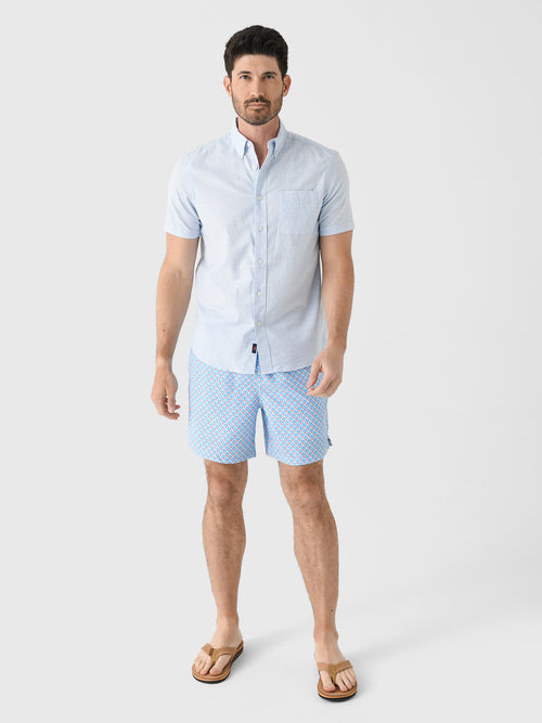 Faherty Brand Men's Short Sleeve Supima Oxford Shirt