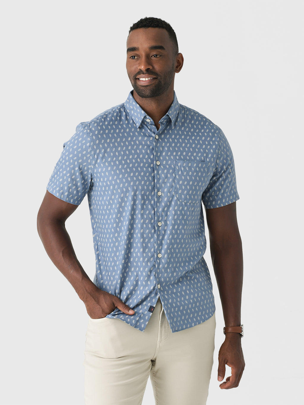 Faherty Brand Men's Short-Sleeve Movement Monterrey Shirt - Saint Bernard