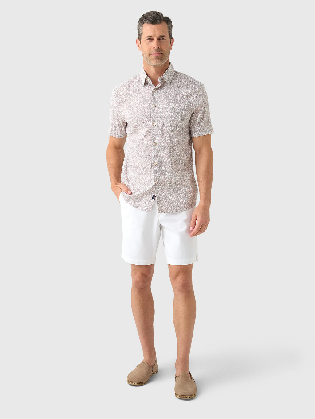 Faherty Brand Men's Short-Sleeve Movement Monterrey Shirt - Saint Bernard