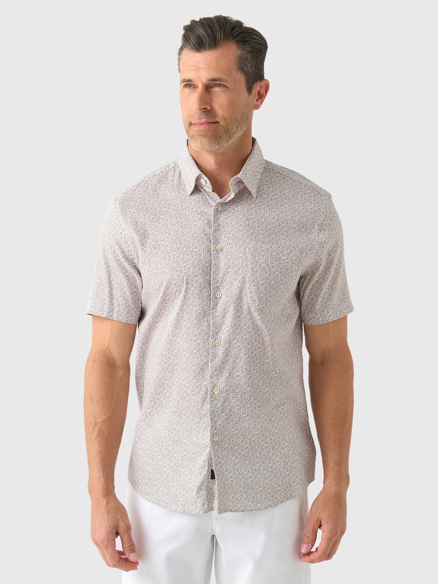 Faherty Brand Men's Short-Sleeve Movement Monterrey Shirt - Saint Bernard