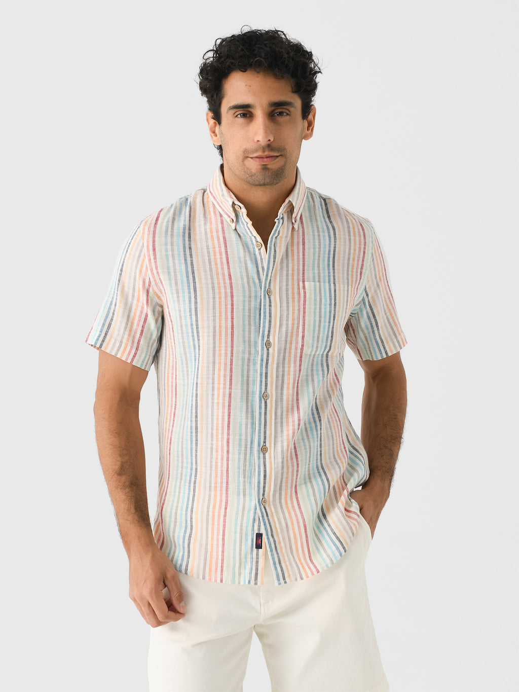 Faherty Brand Men's Short Sleeve Breeze Shirt - Saint Bernard