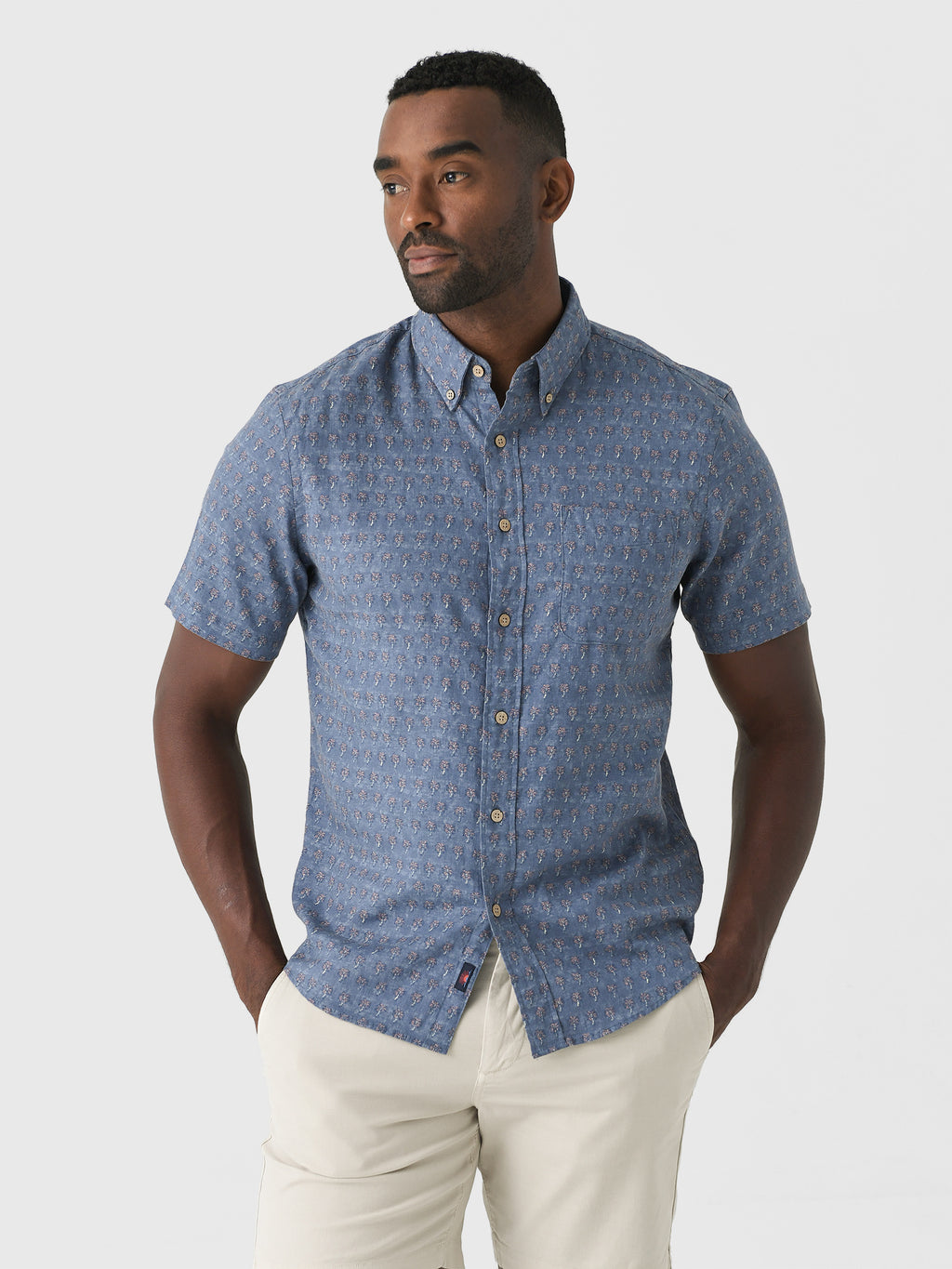 Faherty Brand Men's Short Sleeve Breeze Shirt - Saint Bernard