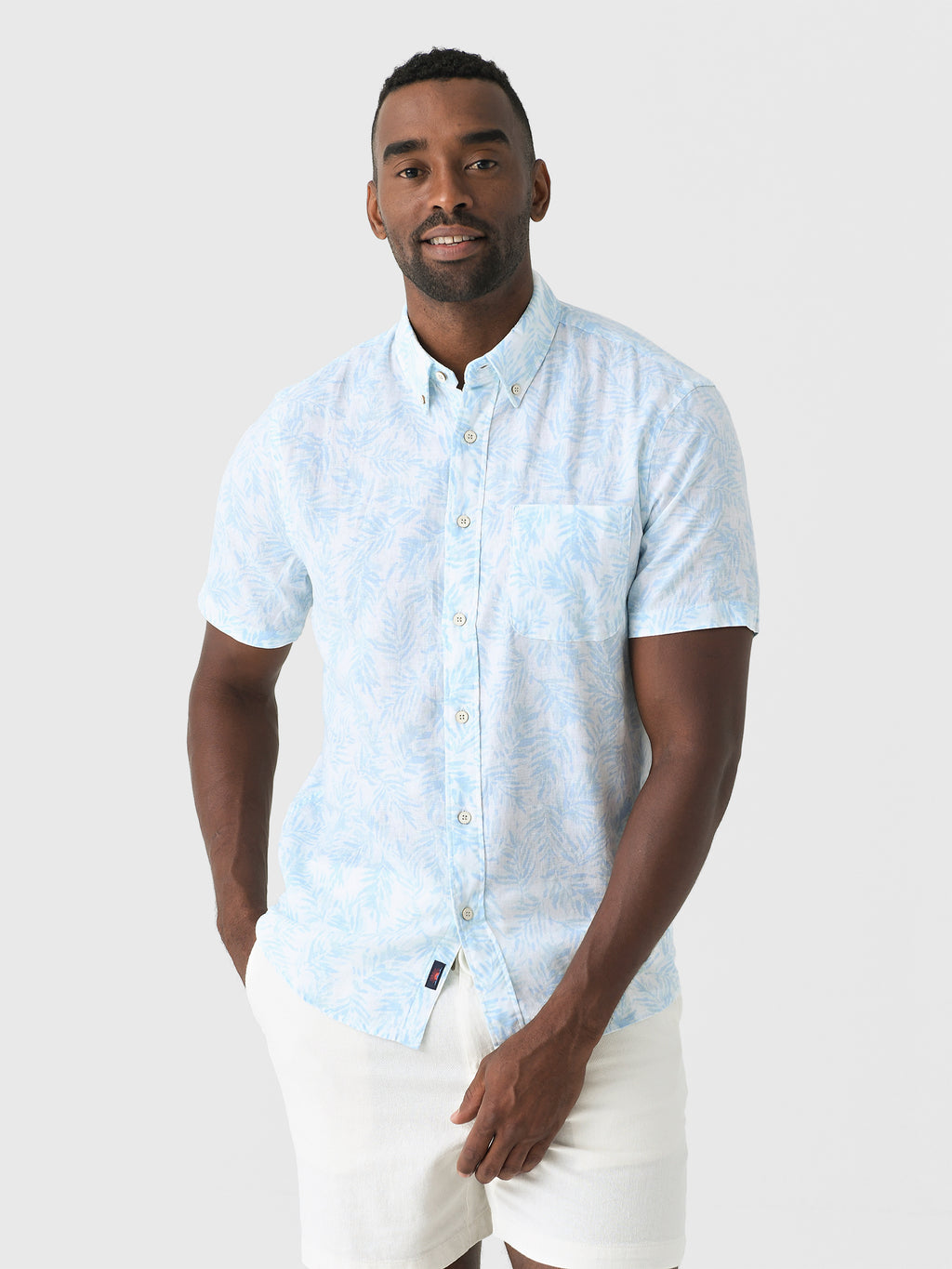 Faherty Brand Men's Short Sleeve Breeze Shirt - Saint Bernard