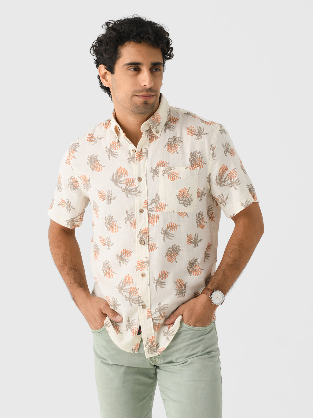 Faherty Brand Men's Short Sleeve Breeze Shirt - Saint Bernard