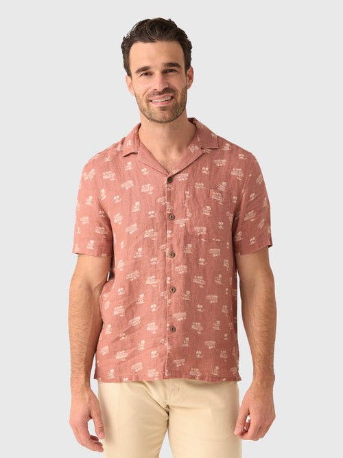 Faherty Brand Men's Short-Sleeve Palma Linen Camp Shirt
