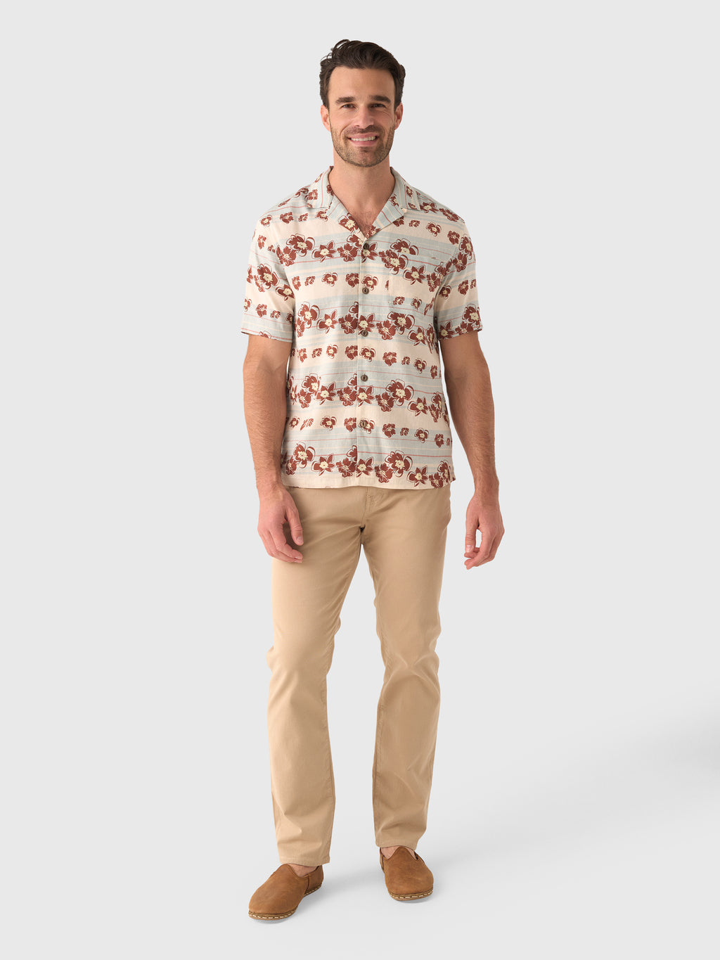 Faherty Brand Men's Short-Sleeve Breeze Camp Shirt - Saint Bernard