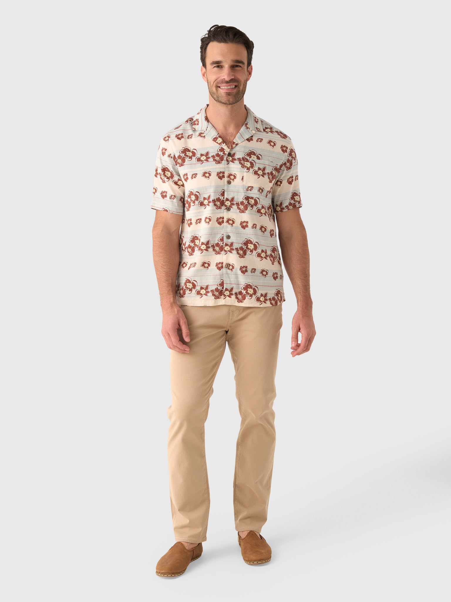 Faherty Brand Men's Short-Sleeve Breeze Camp Shirt - Saint Bernard