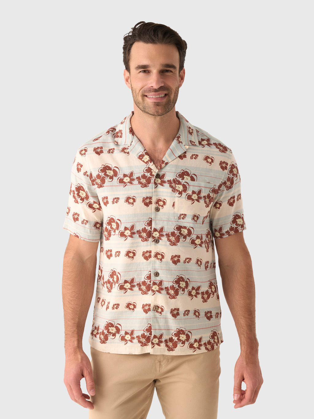 Faherty Brand Men's Short-Sleeve Breeze Camp Shirt - Saint Bernard