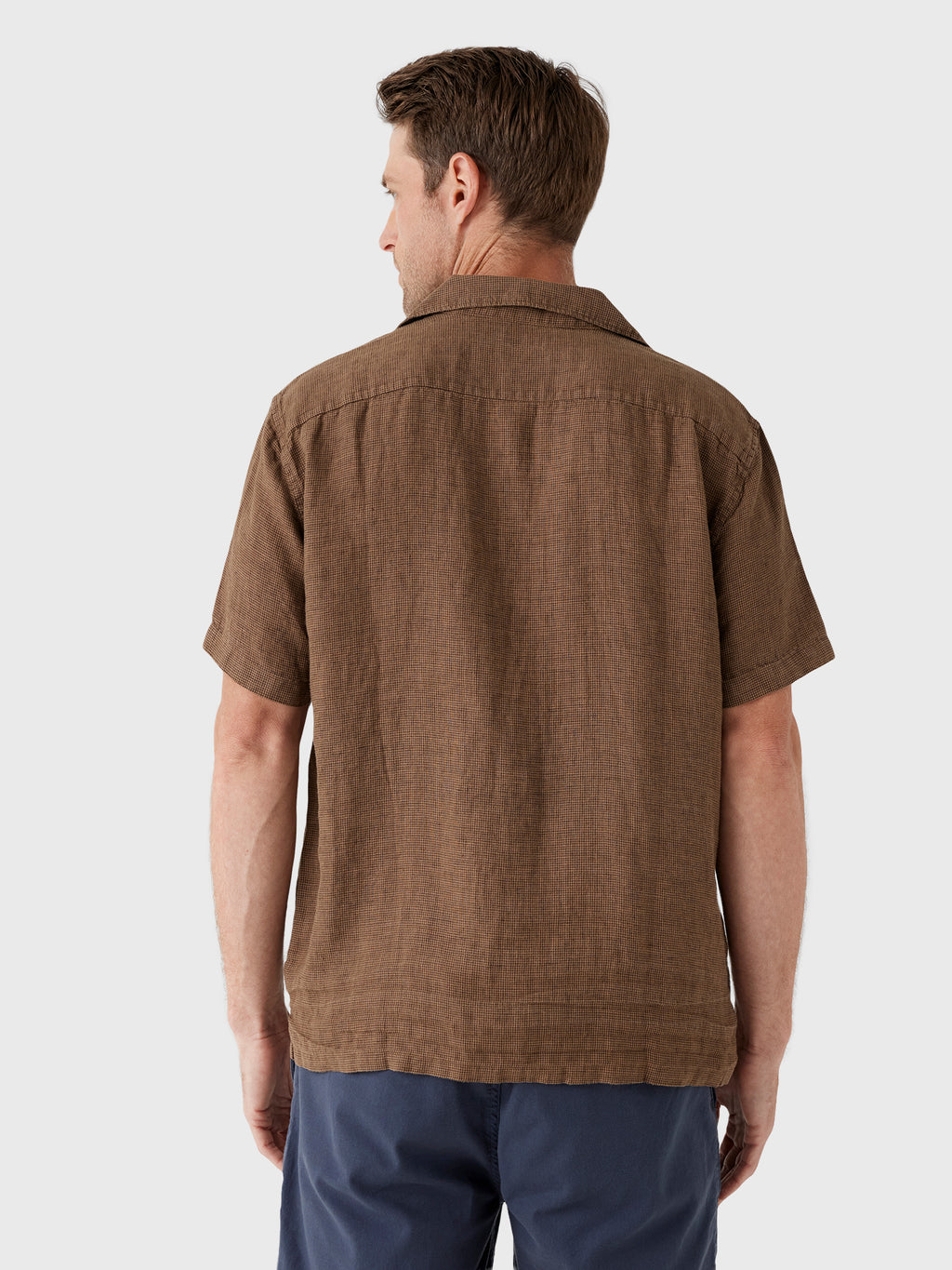 Faherty Brand Men's Short-Sleeve Reserve Basque Camp Shirt - Saint Bernard