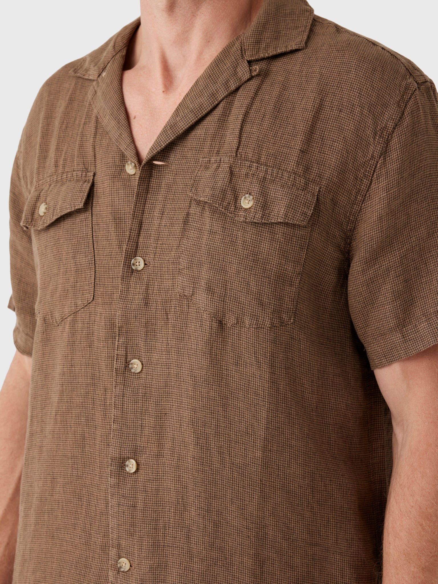 Faherty Brand Men's Short-Sleeve Reserve Basque Camp Shirt - Saint Bernard