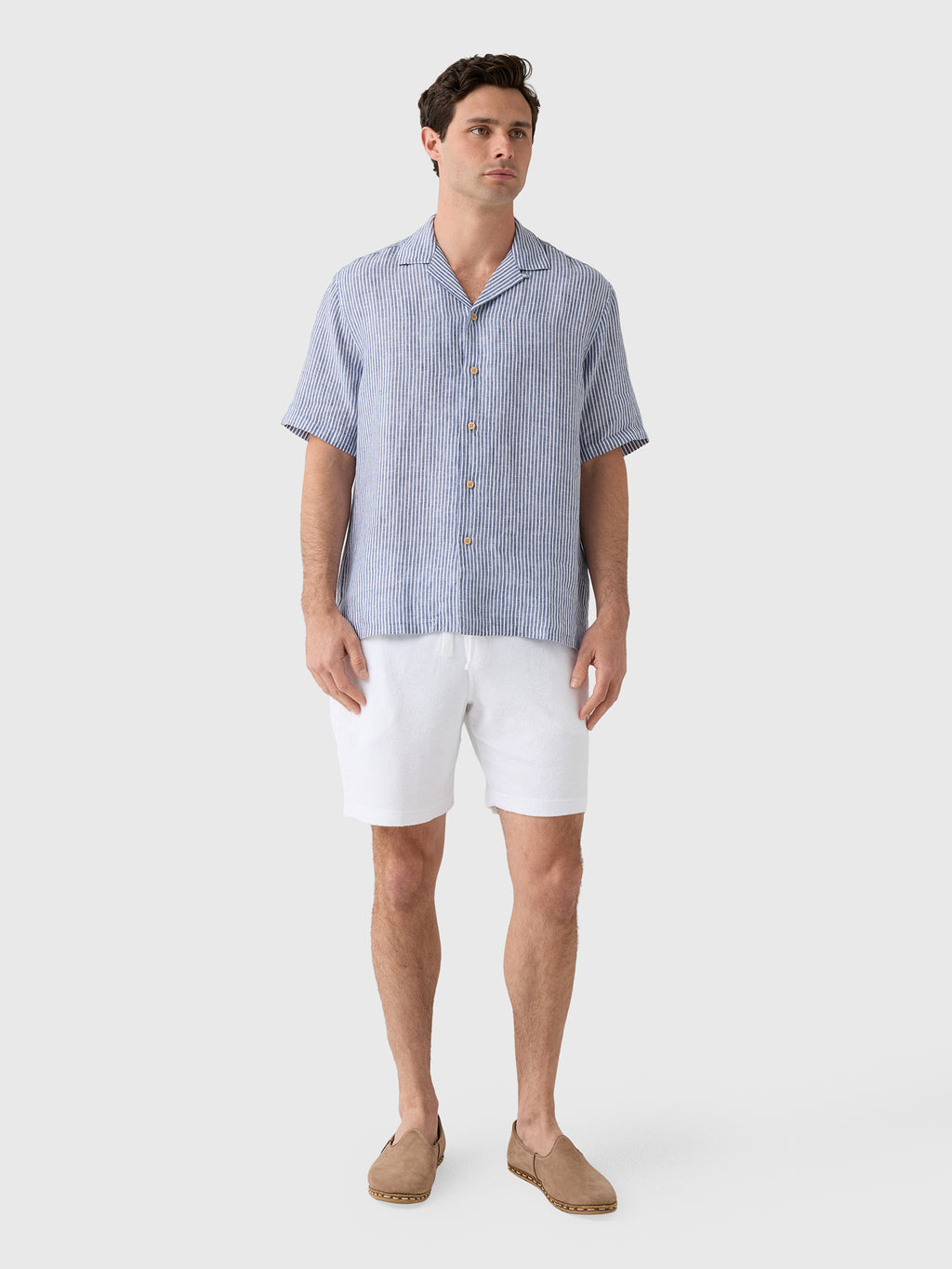 Faherty Brand Men's Short-Sleeve Laguna Linen Camp Shirt - Saint Bernard