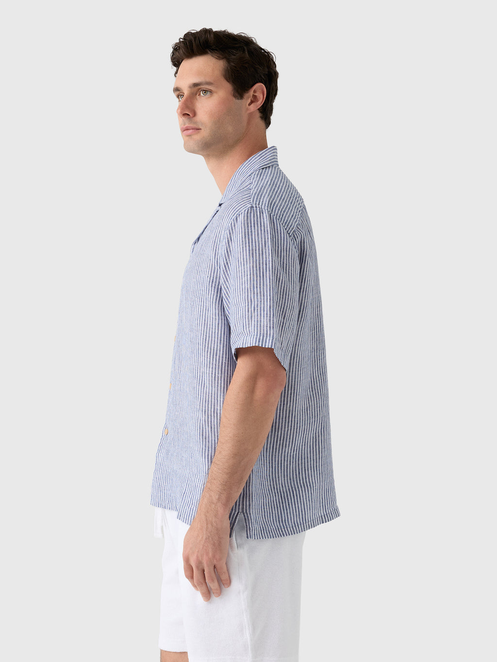 Faherty Brand Men's Short-Sleeve Laguna Linen Camp Shirt - Saint Bernard