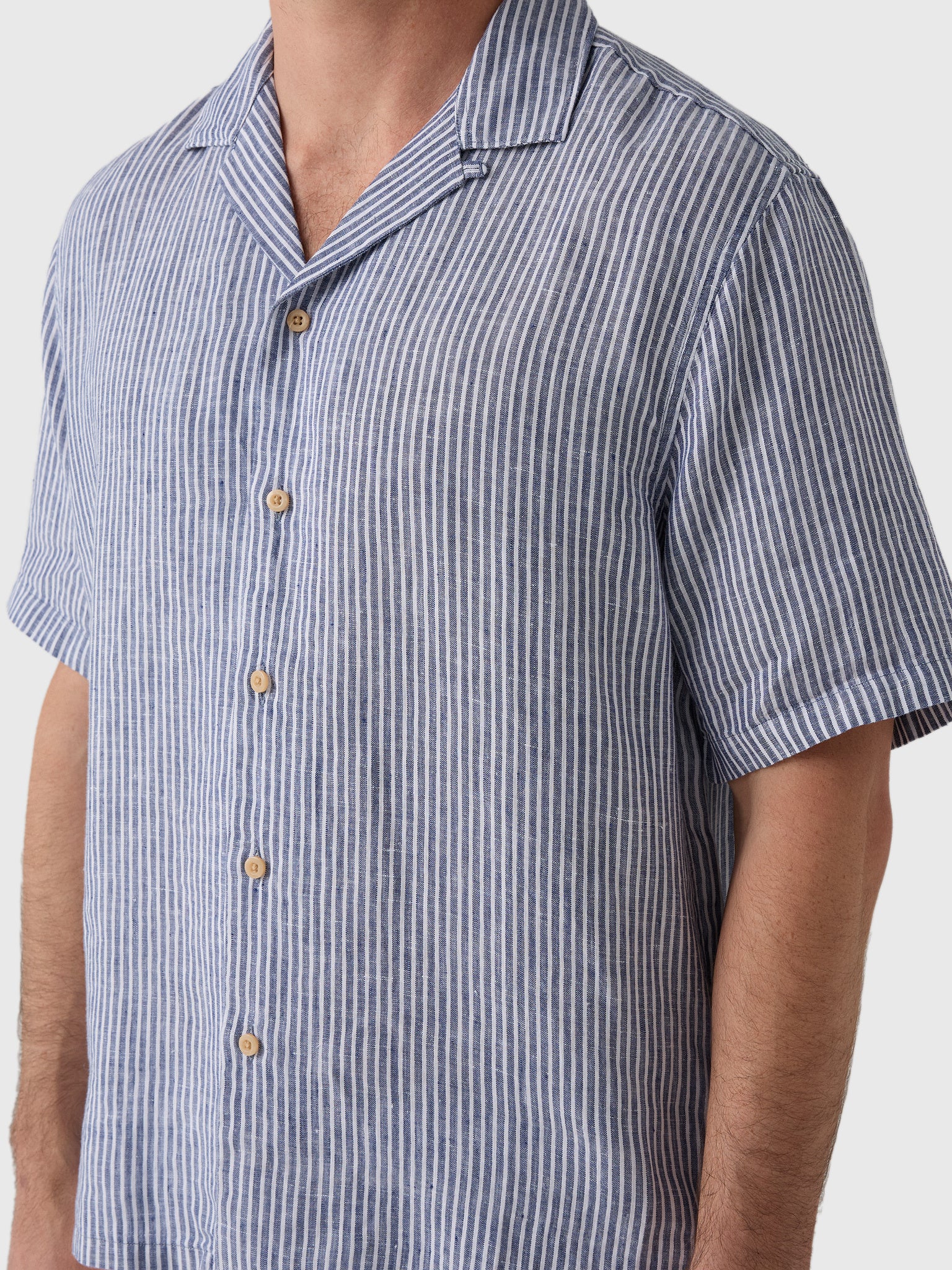 Faherty Brand Men's Short-Sleeve Laguna Linen Camp Shirt - Saint Bernard