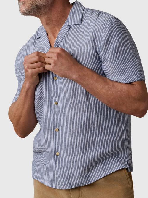 Faherty Brand Men's Short-Sleeve Laguna Linen Camp Shirt