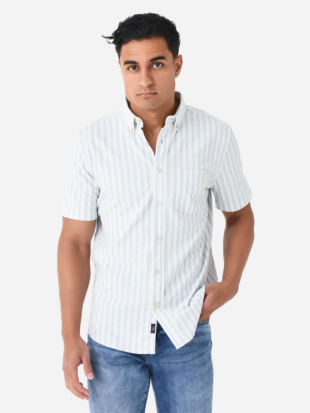 Faherty Brand Men's Short Sleeve Breeze Shirt - Saint Bernard