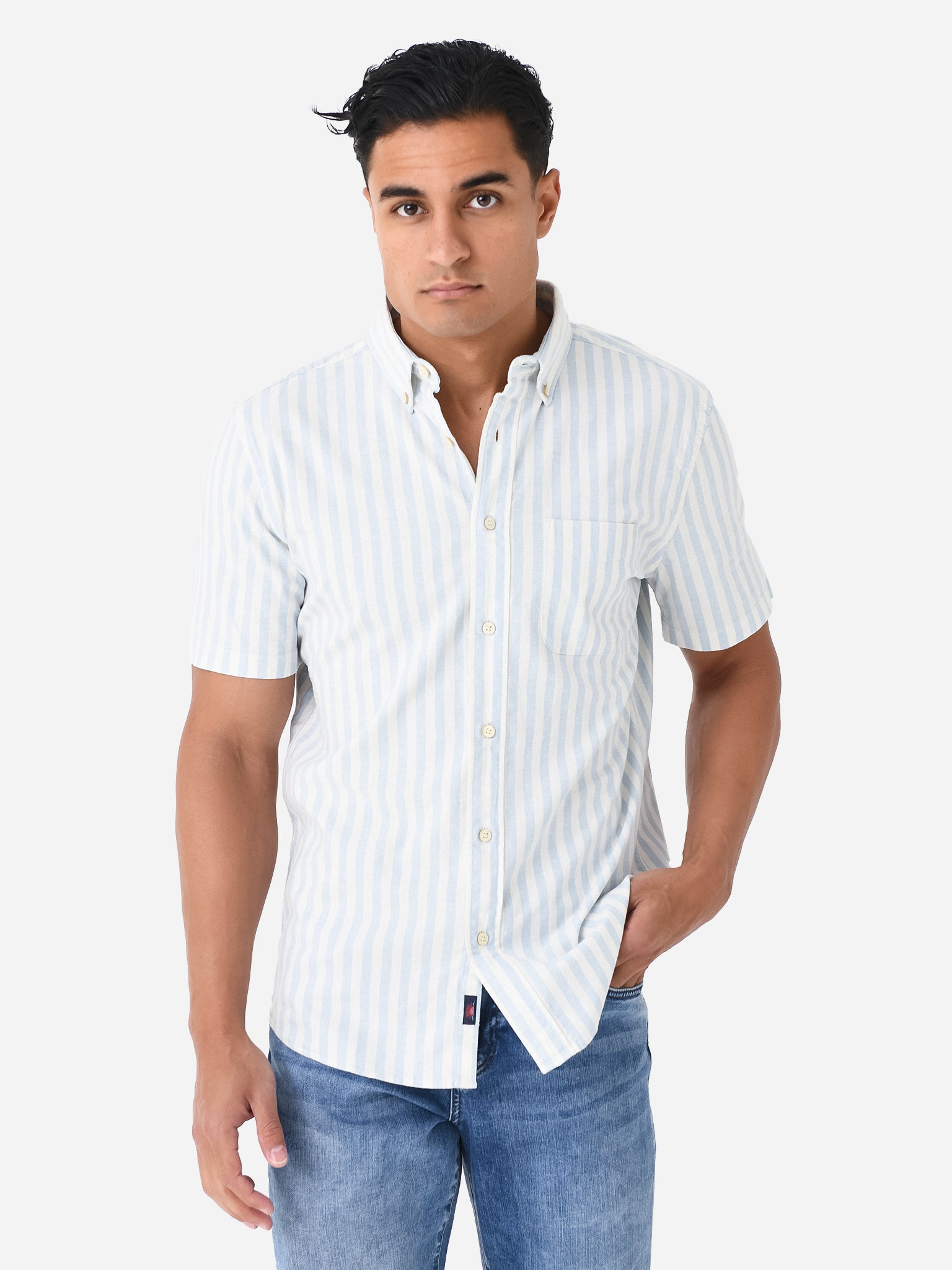 Faherty Brand Men's Short Sleeve Breeze Shirt - Saint Bernard