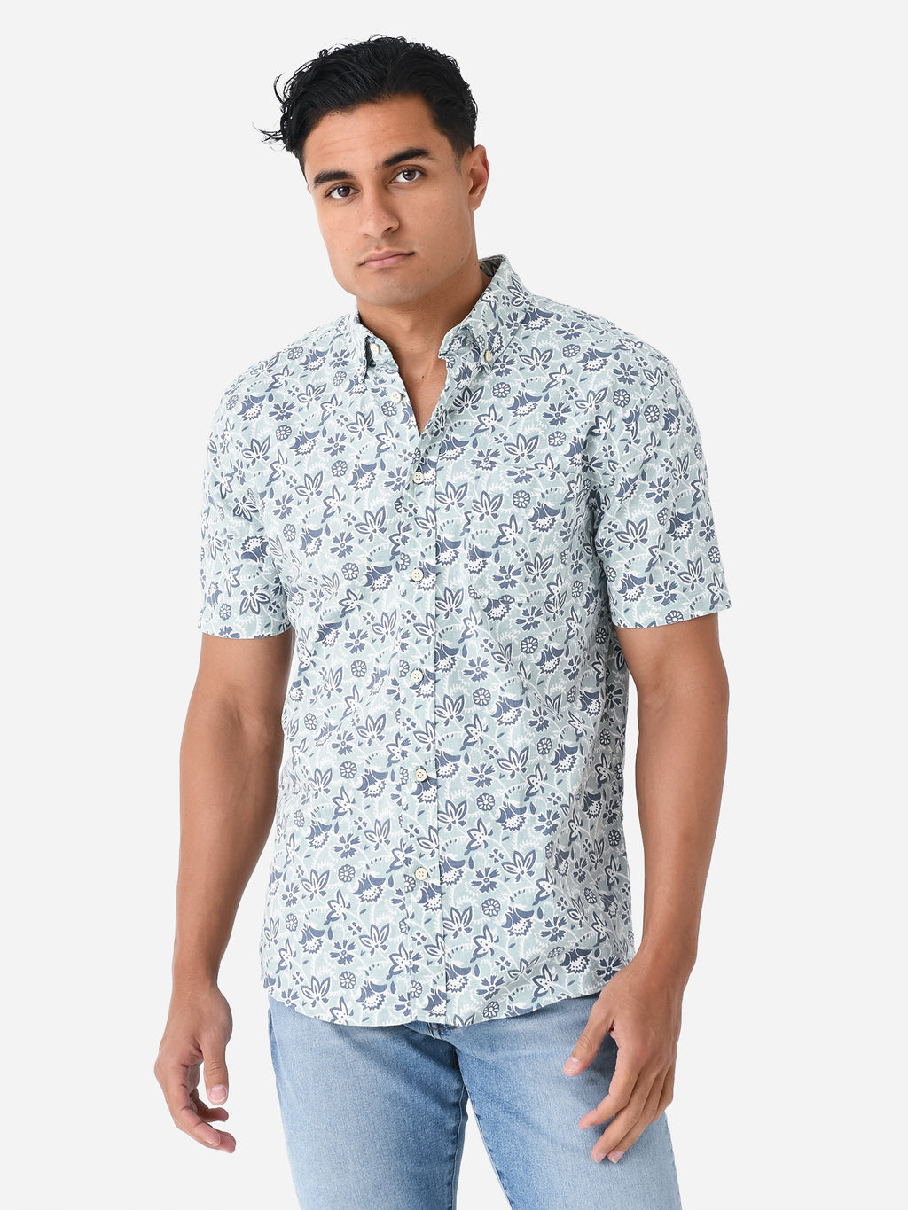 Faherty Brand Men's Short Sleeve Breeze Shirt - Saint Bernard