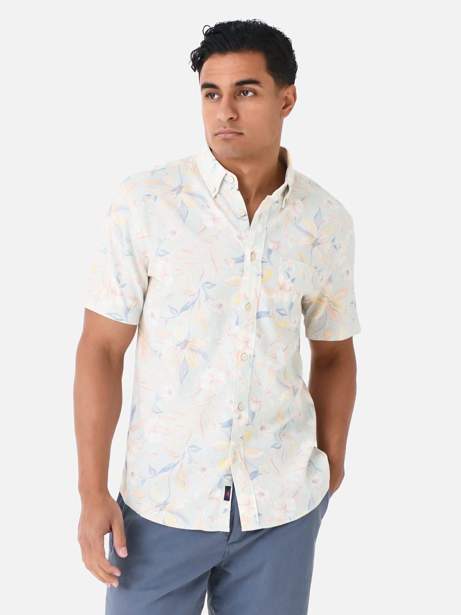 Faherty Brand Men's Short Sleeve Breeze Shirt - Saint Bernard