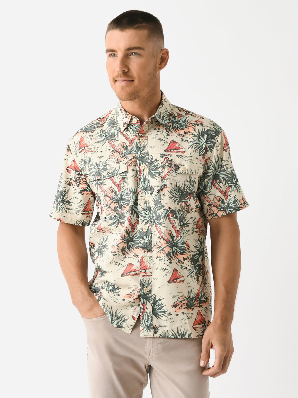 Faherty Brand Men's Shorelite Short Sleeve Tech Shirt - Saint Bernard