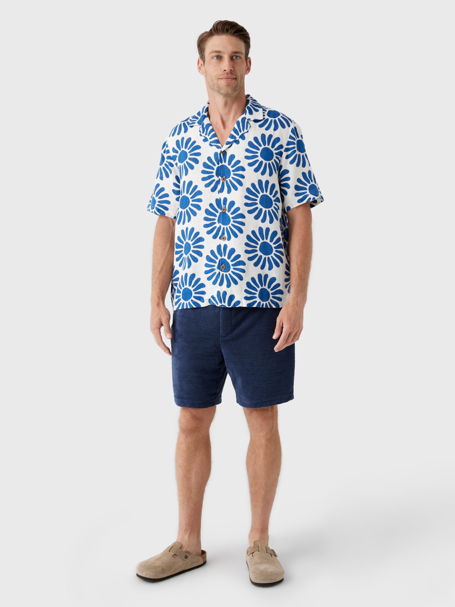 Faherty Brand Men's Short-Sleeve Linen Camp Shirt - Saint Bernard