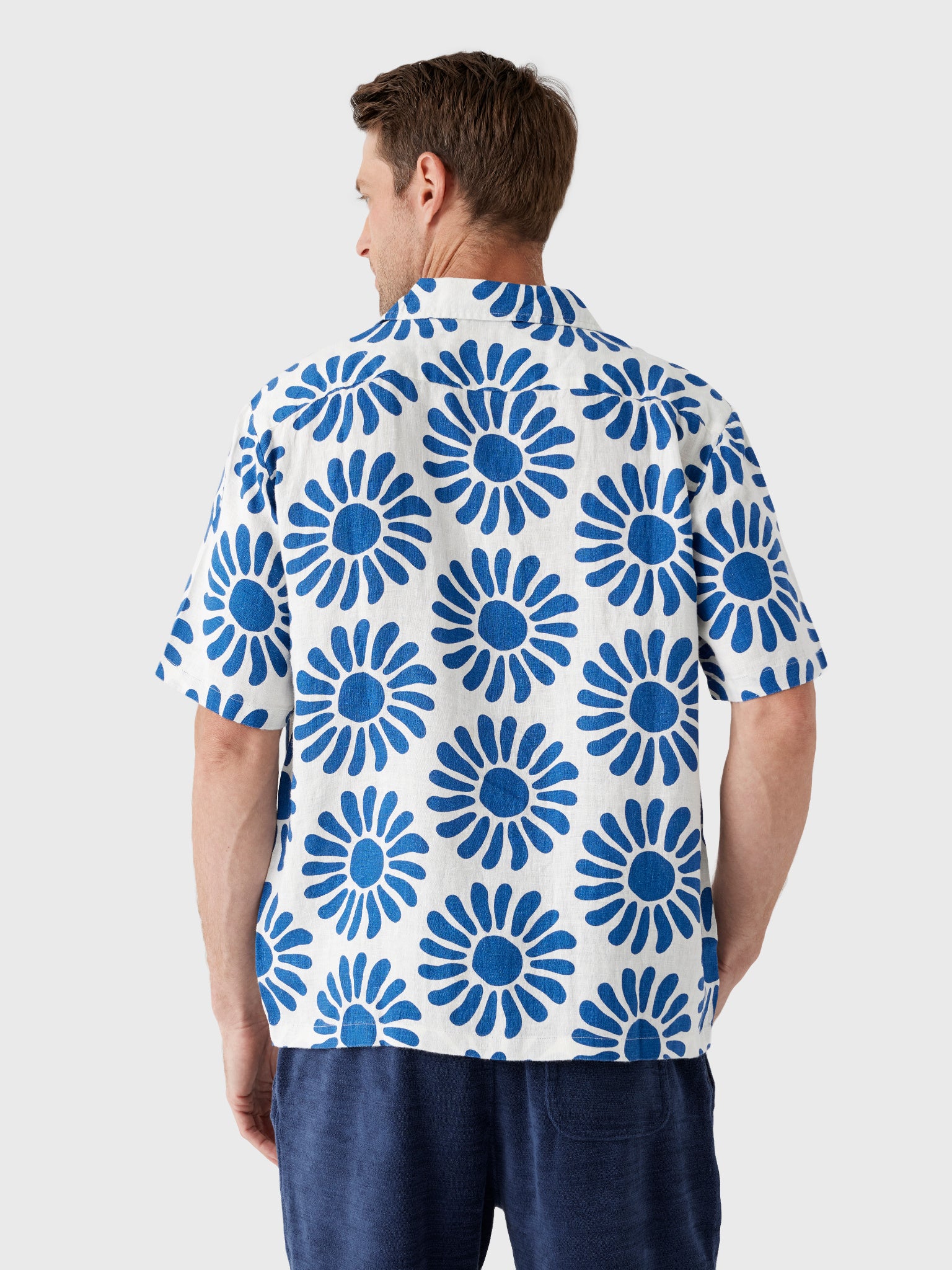 Faherty Brand Men's Short-Sleeve Linen Camp Shirt - Saint Bernard