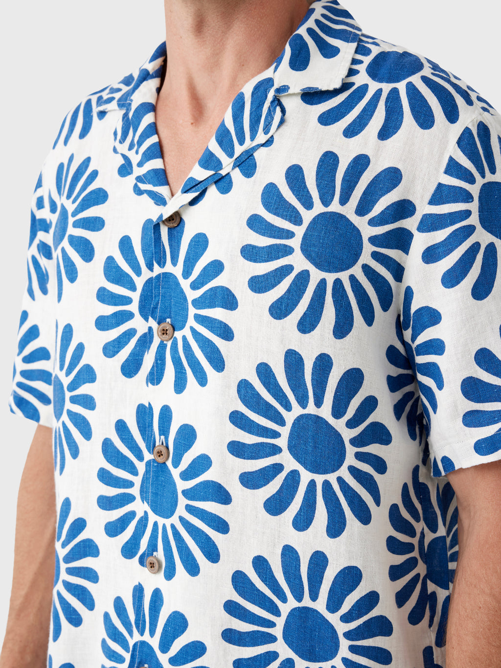 Faherty Brand Men's Short-Sleeve Linen Camp Shirt - Saint Bernard