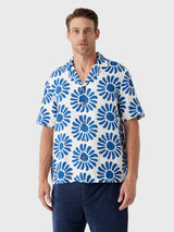 Faherty Brand Men's Short-Sleeve Linen Camp Shirt - Saint Bernard