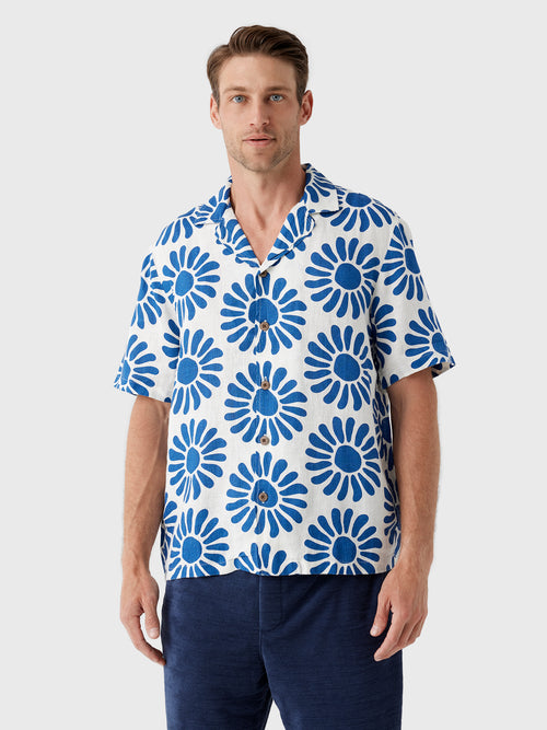 Faherty Brand Men's Short-Sleeve Linen Camp Shirt