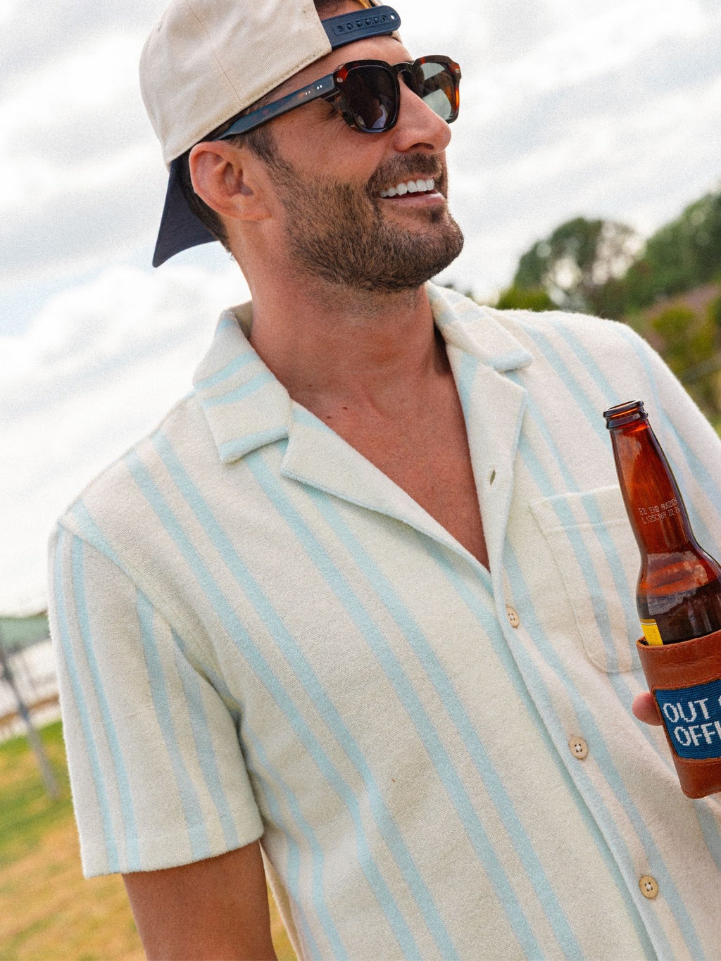Faherty Brand Men's Cabana Towel Terry Shirt - Saint Bernard