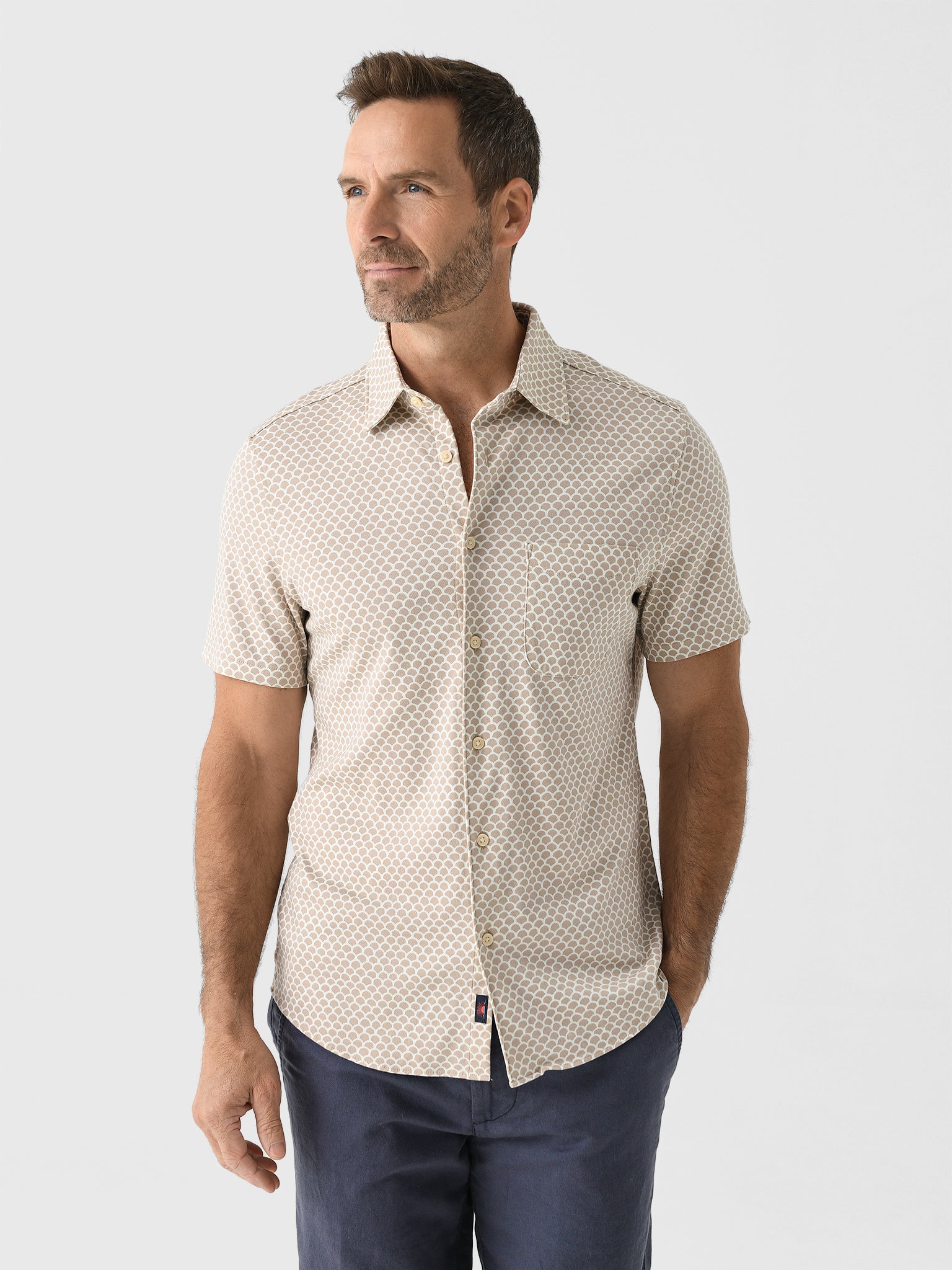 Faherty Brand Men's Short-Sleeve Hermosa Shirt - Saint Bernard