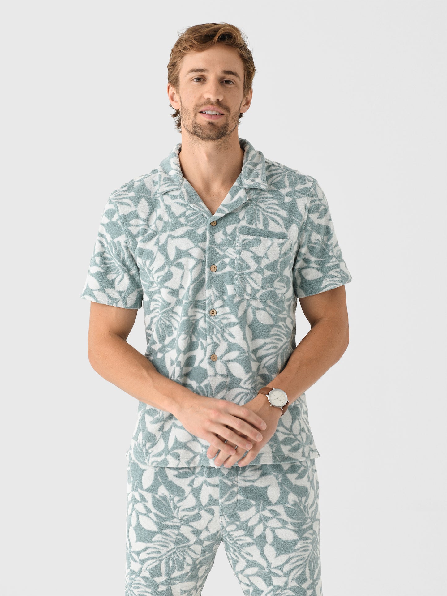 Faherty Brand Men's Cabana Towel Terry Shirt - Saint Bernard