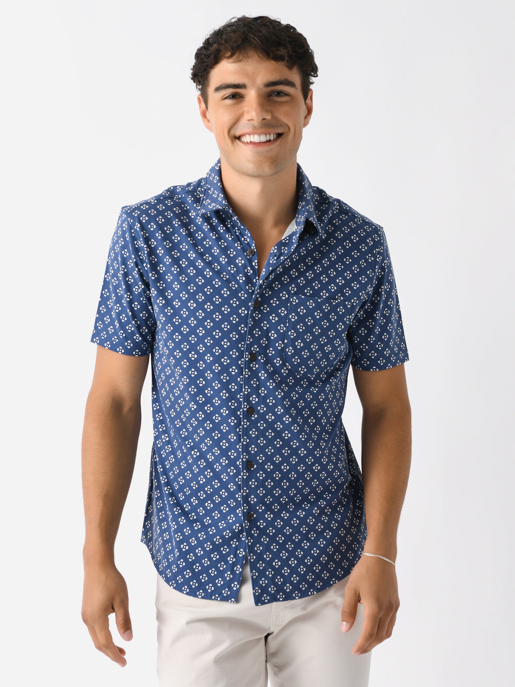 Faherty Brand Men's Short-Sleeve Hermosa Knit Shirt - Saint Bernard