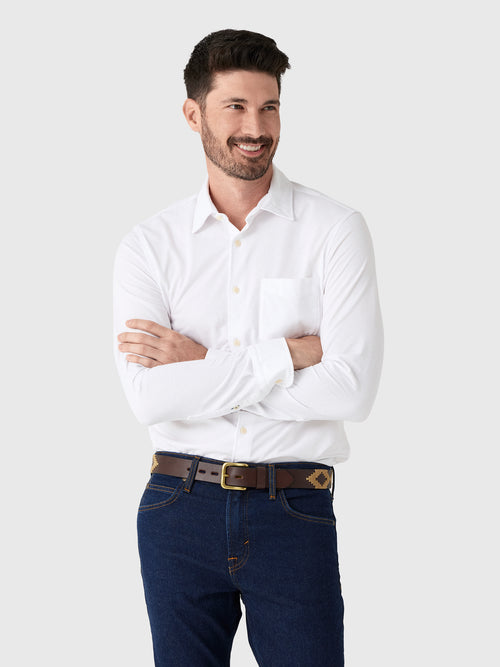 Faherty Brand Men's Costa Piqué Shirt - Saint Bernard