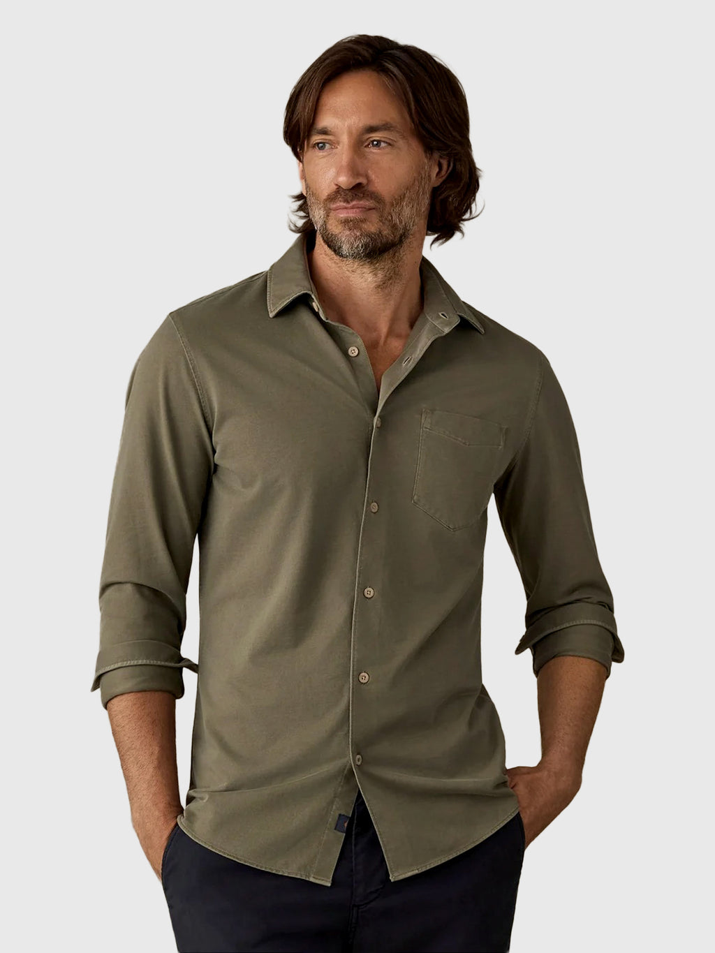 Faherty Brand Men's Costa Piqué Shirt - Saint Bernard