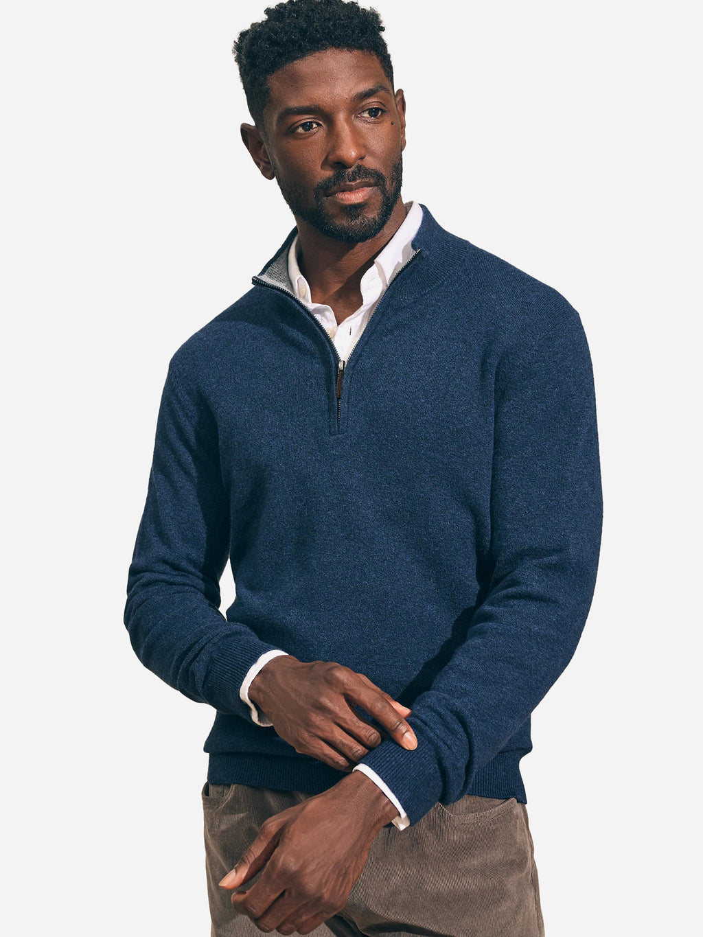 Faherty Brand Men's Jackson Quarter-Zip Sweater - Saint Bernard
