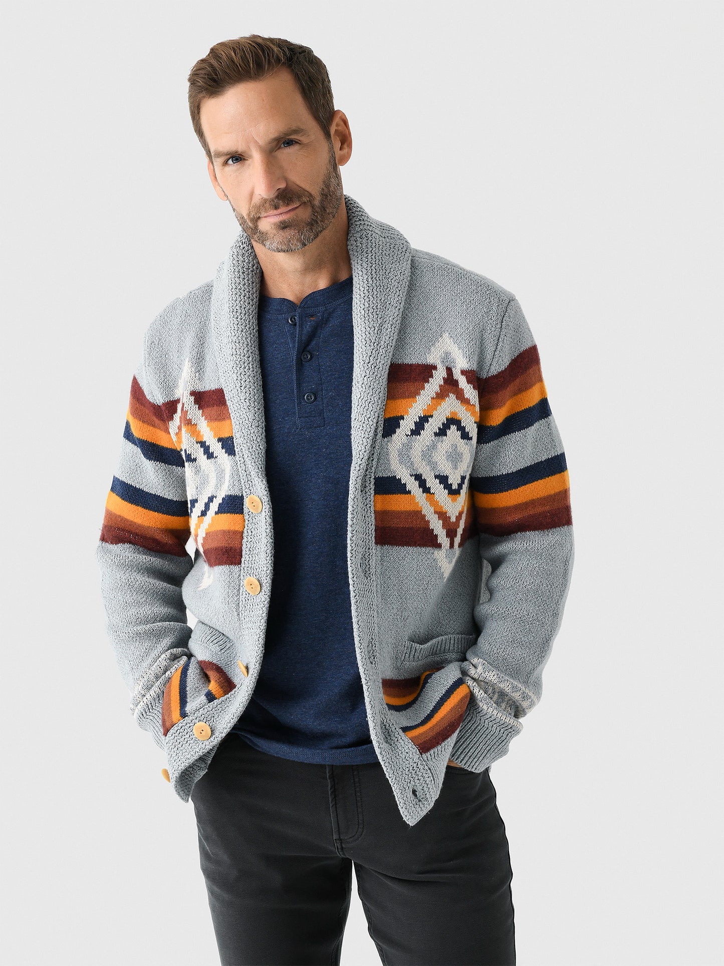 Faherty Brand Men's Steven Paul Judd Cardigan Sweater - Saint Bernard