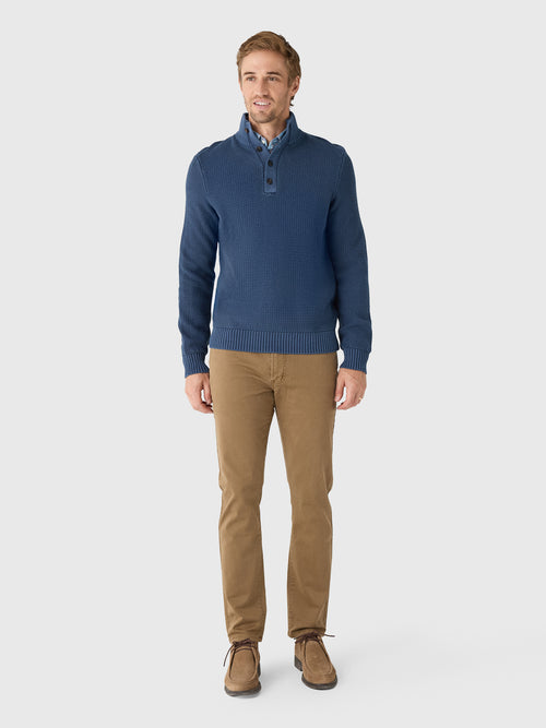 Faherty Brand Men's Sunwashed Dockside Quarter Button Sweater - Saint Bernard