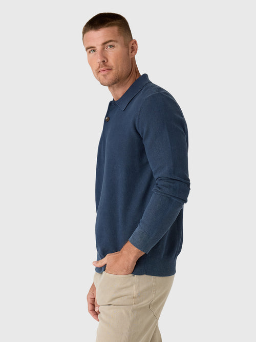 Faherty Brand Men's Lightweight Sunwashed Sweater Polo - Saint Bernard