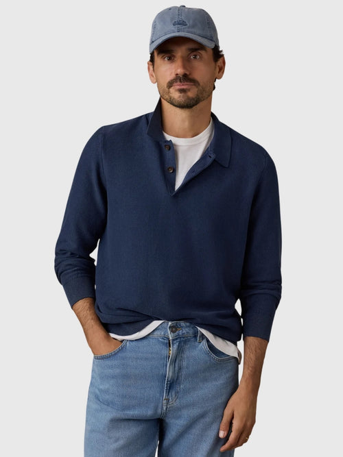 Faherty Brand Men's Lightweight Sunwashed Sweater Polo - Saint Bernard
