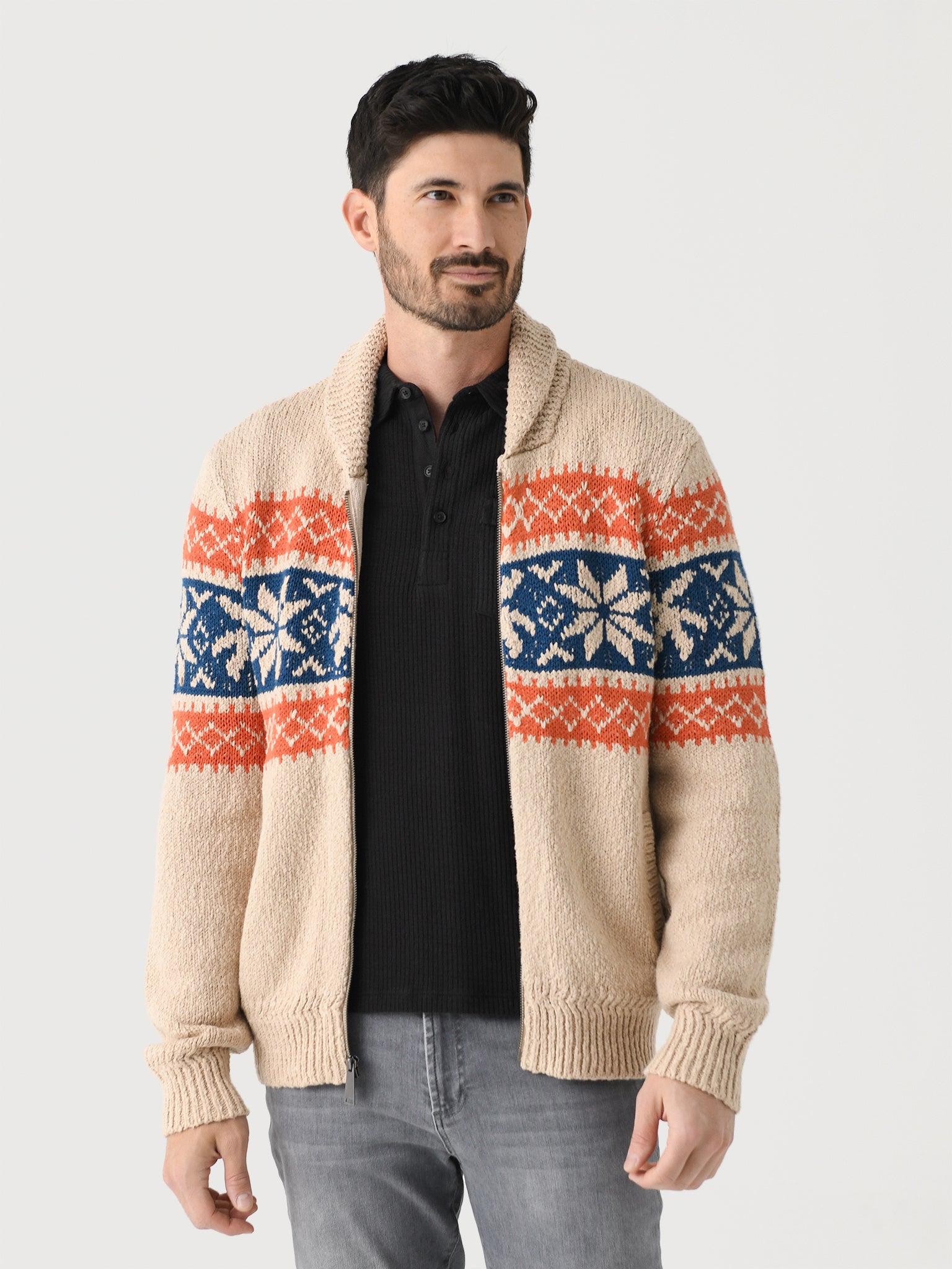 Faherty Brand Men's Surf To Snow Zip Cardigan - Saint Bernard