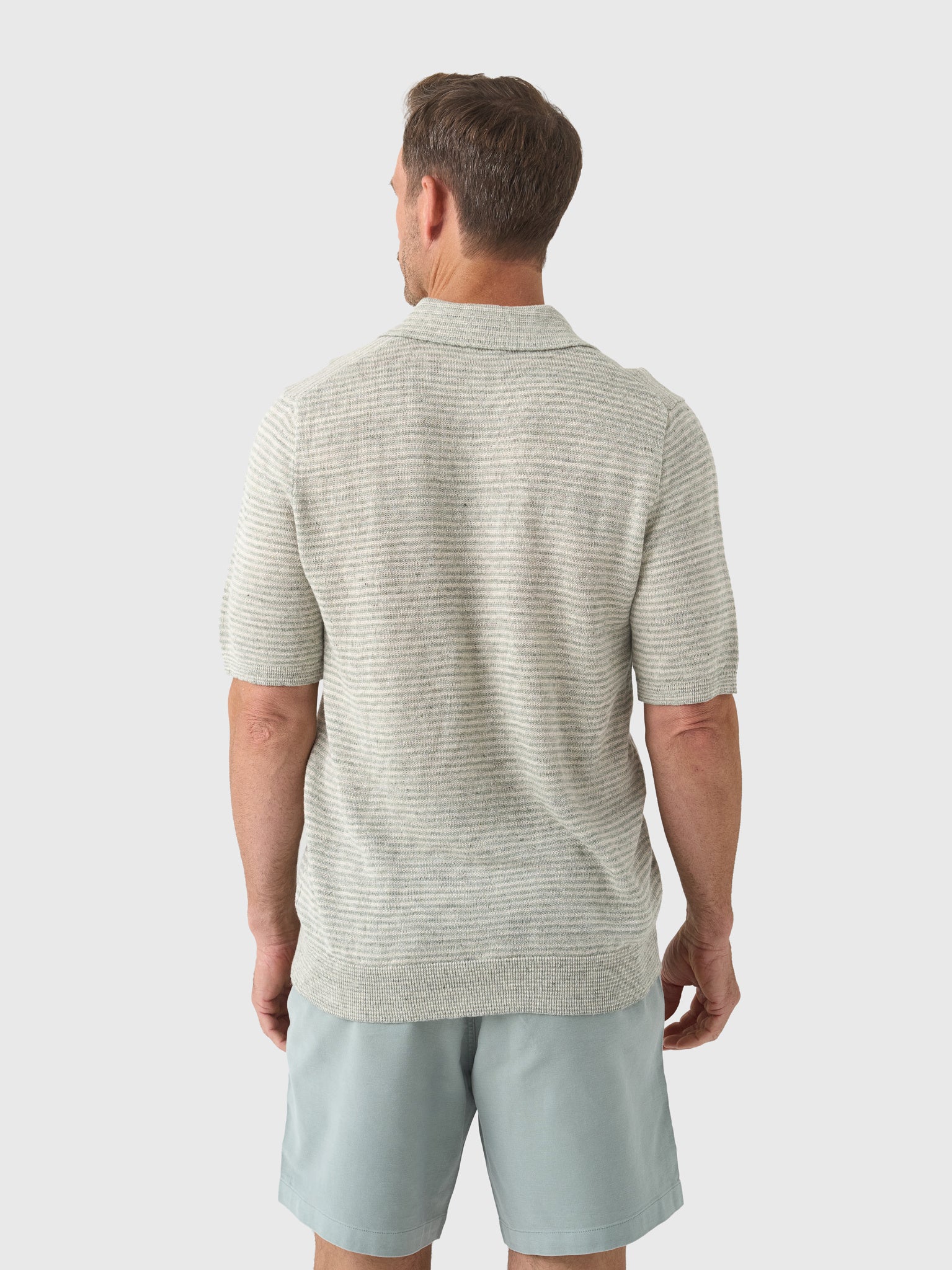 Faherty Brand Men's Short-Sleeve Linen Sweater Polo - Saint Bernard