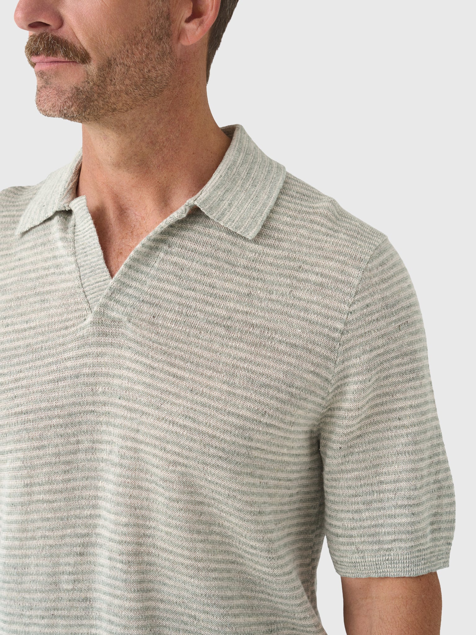 Faherty Brand Men's Short-Sleeve Linen Sweater Polo - Saint Bernard