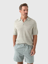 Faherty Brand Men's Short-Sleeve Linen Sweater Polo - Saint Bernard