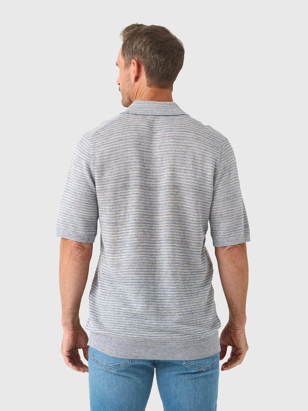 Faherty Brand Men's Short-Sleeve Linen Sweater Polo - Saint Bernard