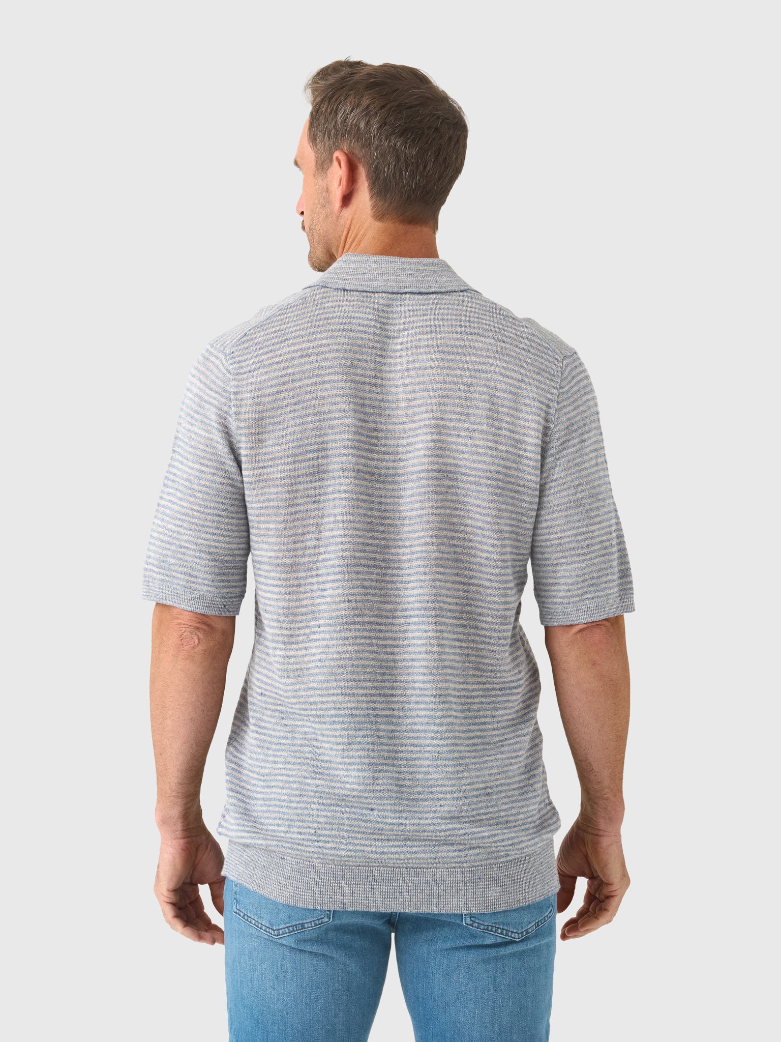 Faherty Brand Men's Short-Sleeve Linen Sweater Polo - Saint Bernard