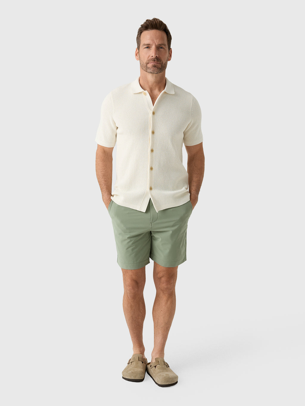 Faherty Brand Men's Short Sleeve Sunwashed Sweater Shirt - Saint Bernard